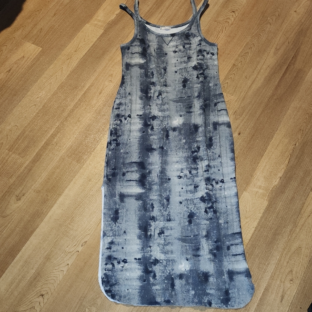 RACHEL Rachel Roy Gray Black Sleeveless Maxi Sundress